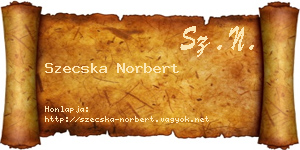Szecska Norbert névjegykártya