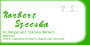 norbert szecska business card